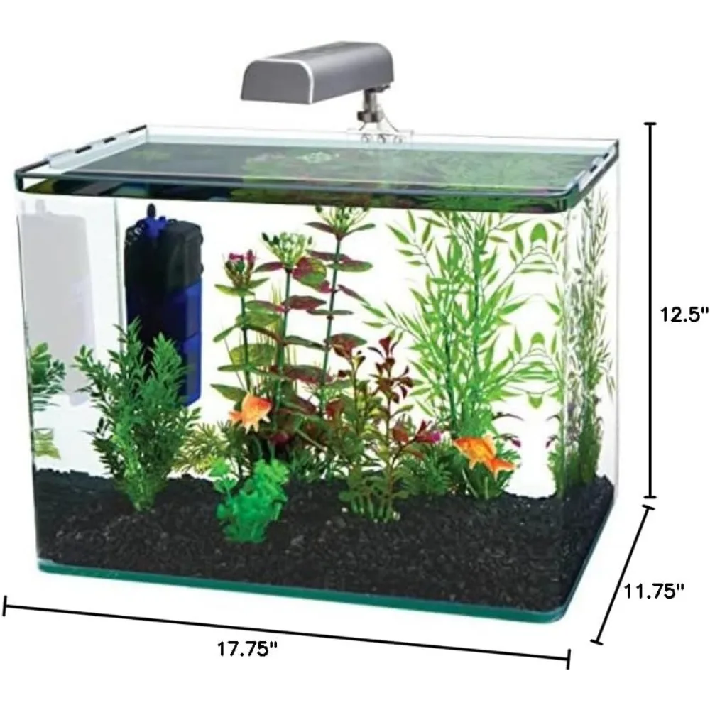 Water-World Radius Desktop Nano Aquarium Kit – Includes LED Light, Internal Filter, and Mat – Perfect for Shrimp and Small Fish