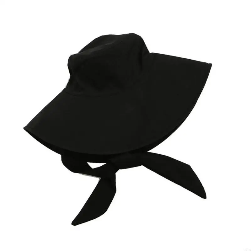 

L5YA Fisherman Hat Breathable Sun Hat with Tie Bucket Caps Unisex Hat for Camping Beach Vacation Accessories