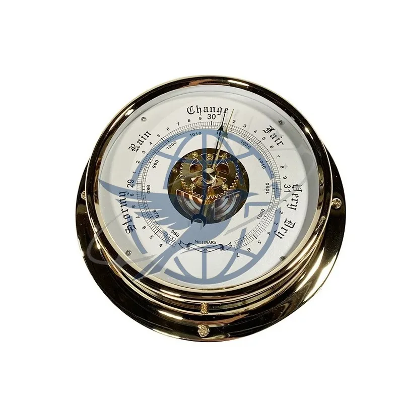Marine Barometer, Atmospheric Nautical Barometer Copper Shell Bell Barometer Tide Clock Copper Shell