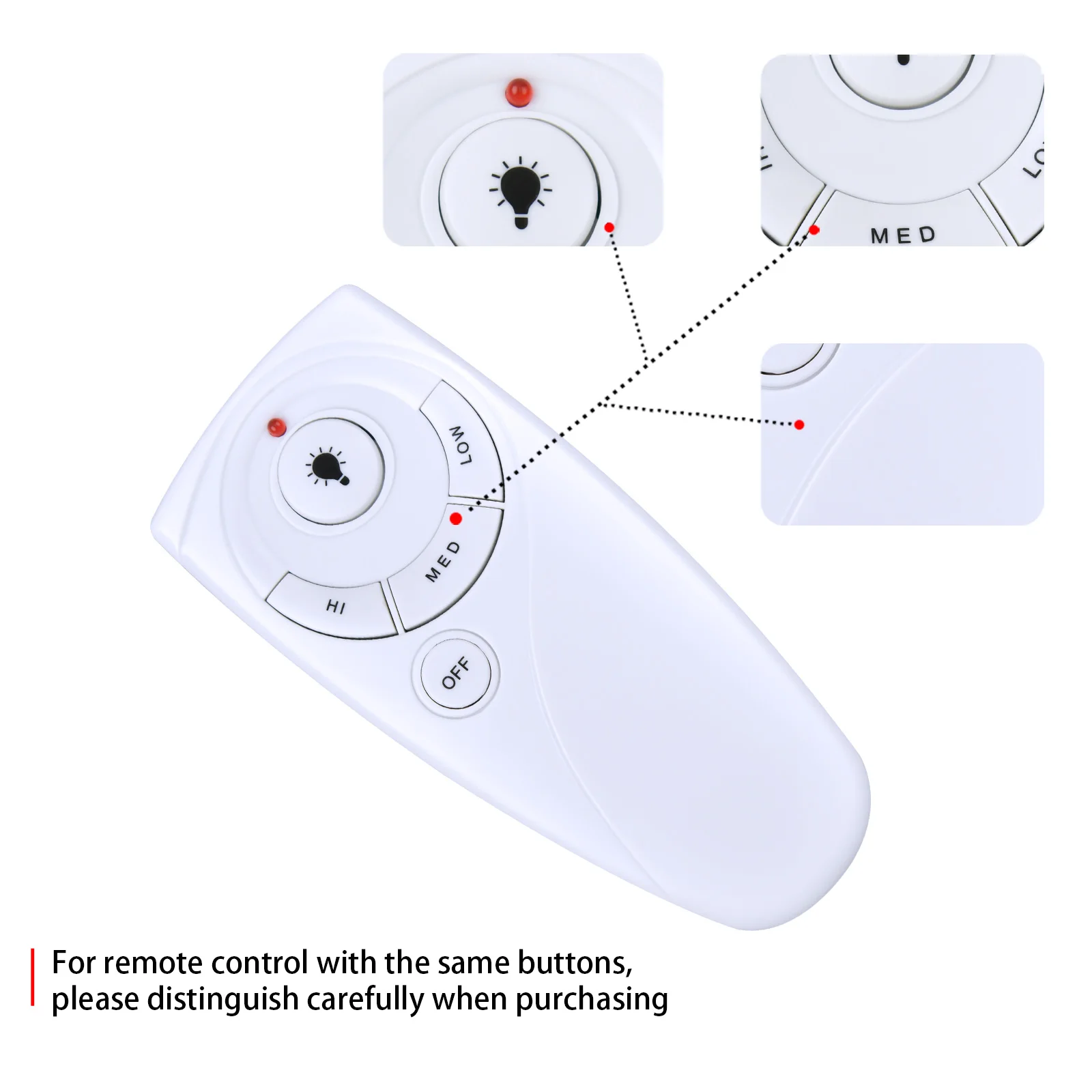 Nuovo telecomando UC7083T per ventilatore da soffitto Hampton Bay, controllo luci doppie, bianco con batteria