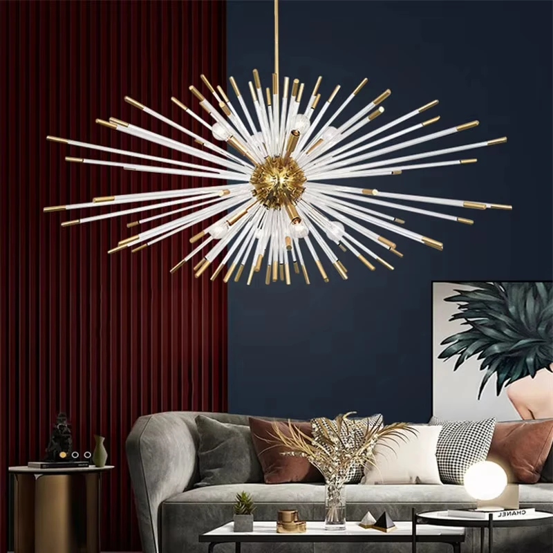 

2025 Living Room Dandelion Decorative Chandelier Modern Simple Bedroom Dining Room Clothing Store Hedgehog LED Decorative Lamp