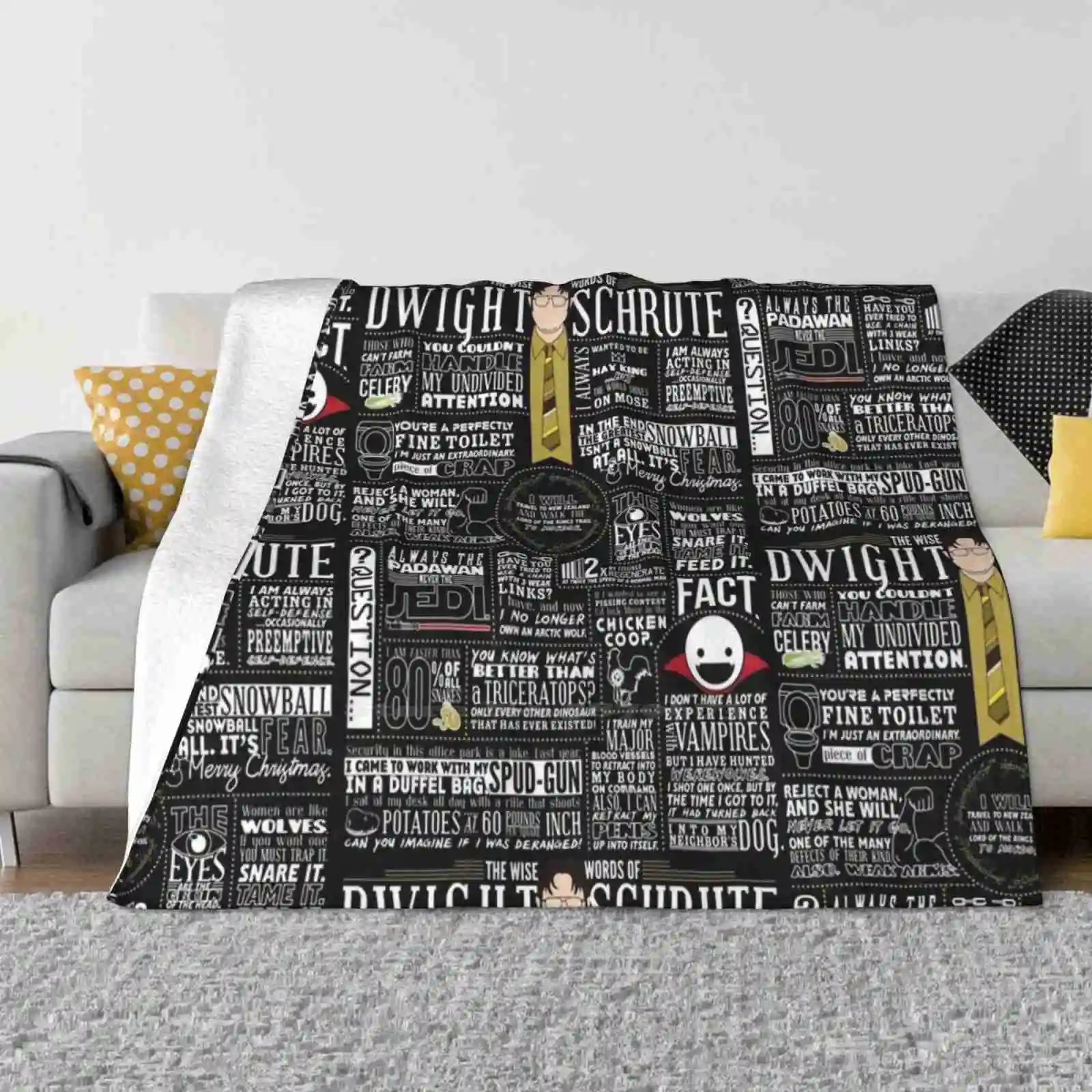 The Wise Words Of Dwight Schrute ( Dark Tee ) Top Quality Comfortable Bed Sofa Soft Blanket The Office Dwight Schrute Jim