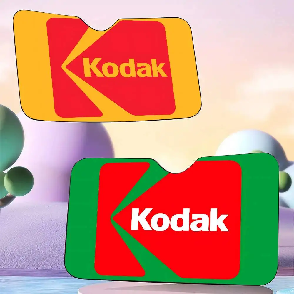 

Классический солнцезащитный козырек для лобового стекла с логотипом K-Kodak, розовый солнцезащитный козырек для автомобиля с цветами, эстетичный декор для автомобиля