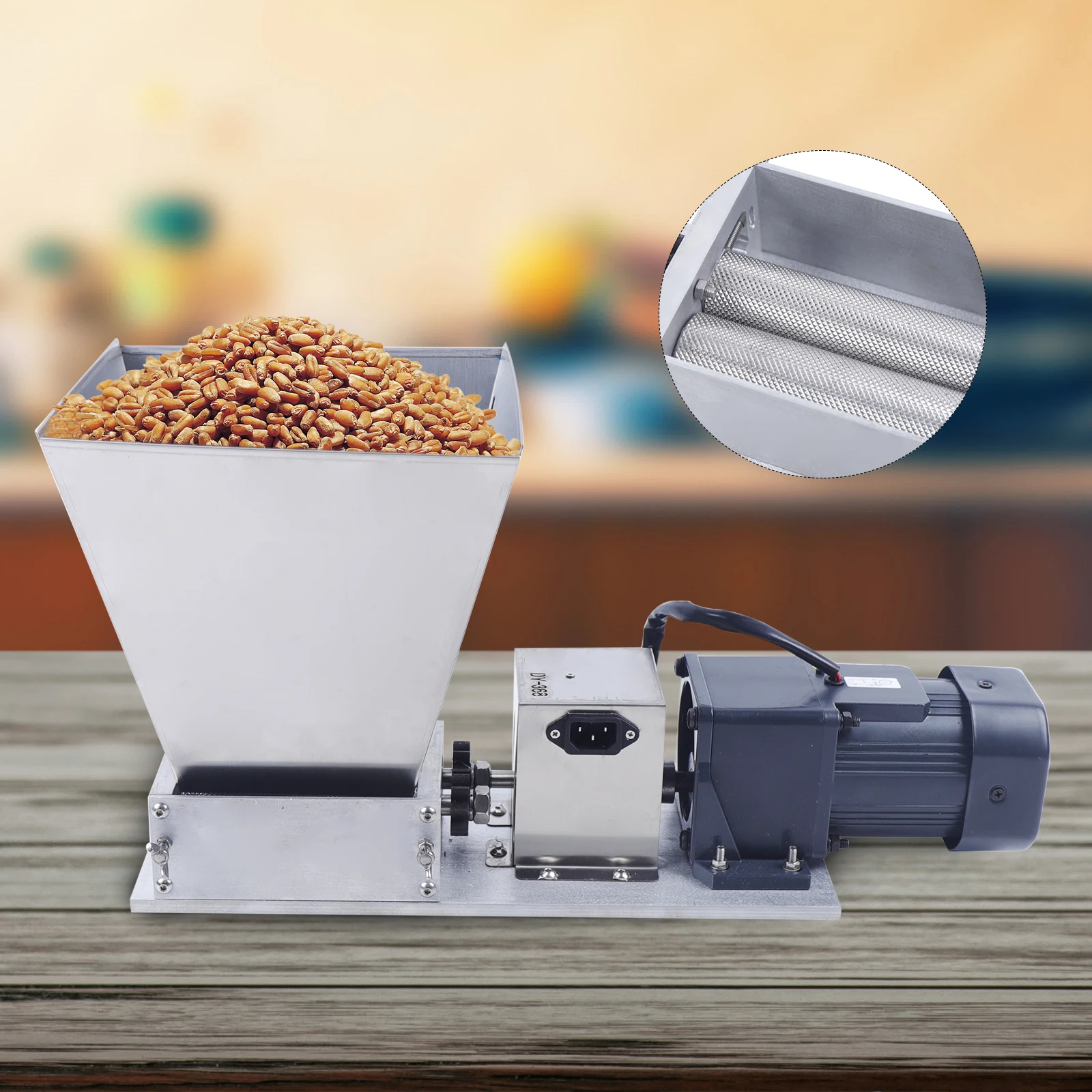 220V Electric Grain Mill Barley Grinder Wet/Dry Malt Crusher Grain HomeBrew Mill