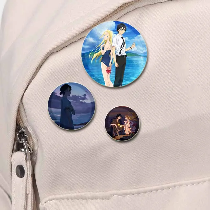 Anime Summer Time Rendering DIY Badge, Flandres Pinos De Plástico, Broches de Botão para Mochila, Acessórios Criativos, Joias Presentes, 58mm