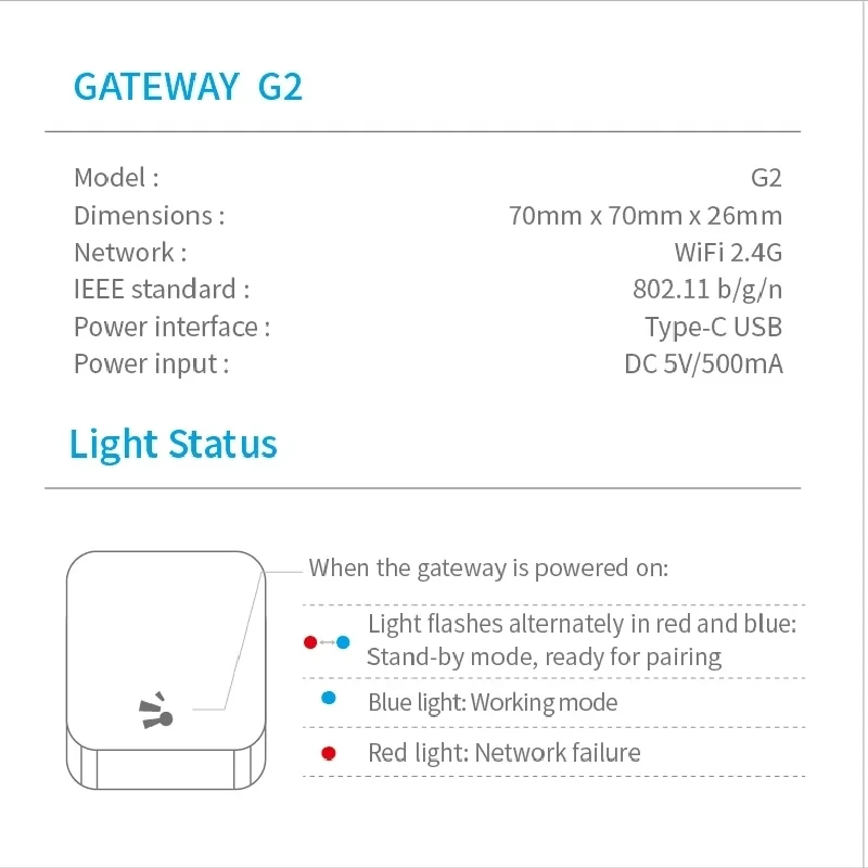 TTLock APP G2 Wireless Gateway For Remote Control TTLock APP Lock Access Controller Device