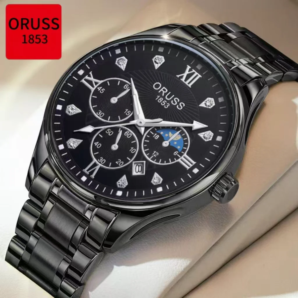 

Модные изысканные мужские кварцевые часы с водонепроницаемым ремешком из нержавеющей стали, светящимся циферблатом и календарем, в спортивном стиле.