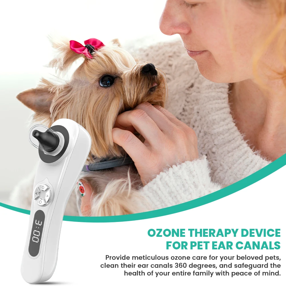 Ozone Pet Ear Cleaner for Dogs Cats Ear Mite Treatment Device Full-Coverage Ozone Disinfection for Itch Relief Odor Removal