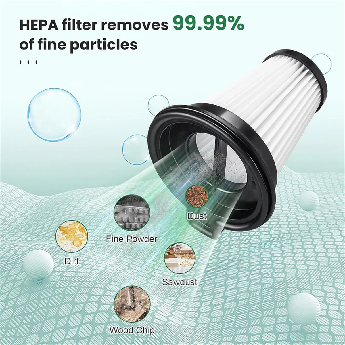 QA88X 4 peças de filtros de substituição para aspirador de pó sem fio Wyze, conjunto de acessórios de filtro removível e lavável