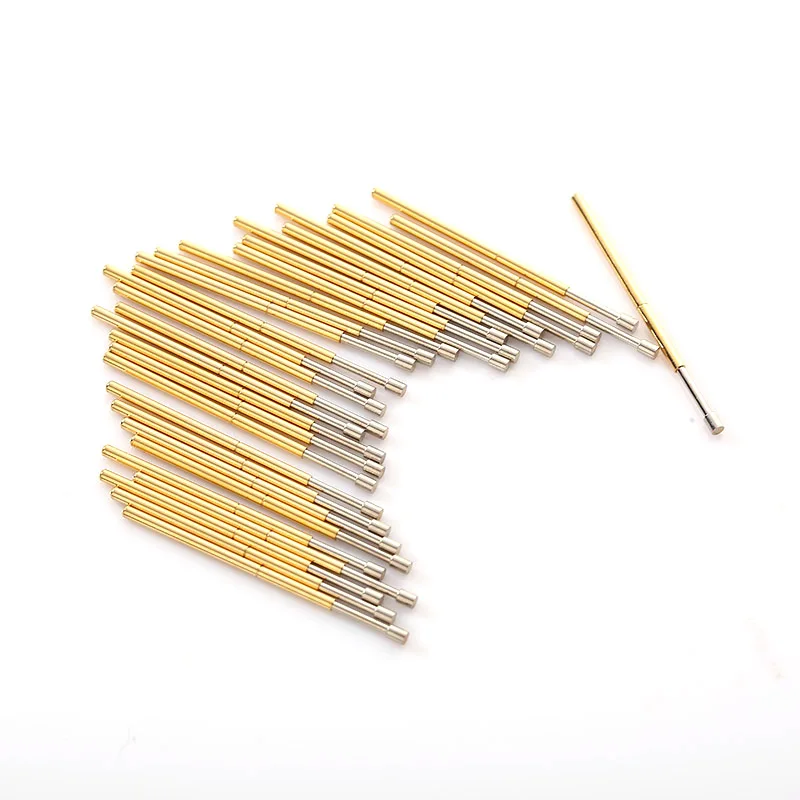 100PCS Spring Test Pin P100-G2 Flat Head Needle Outer Diameter 1.36mm Needle Length 33.35mm For PCB est