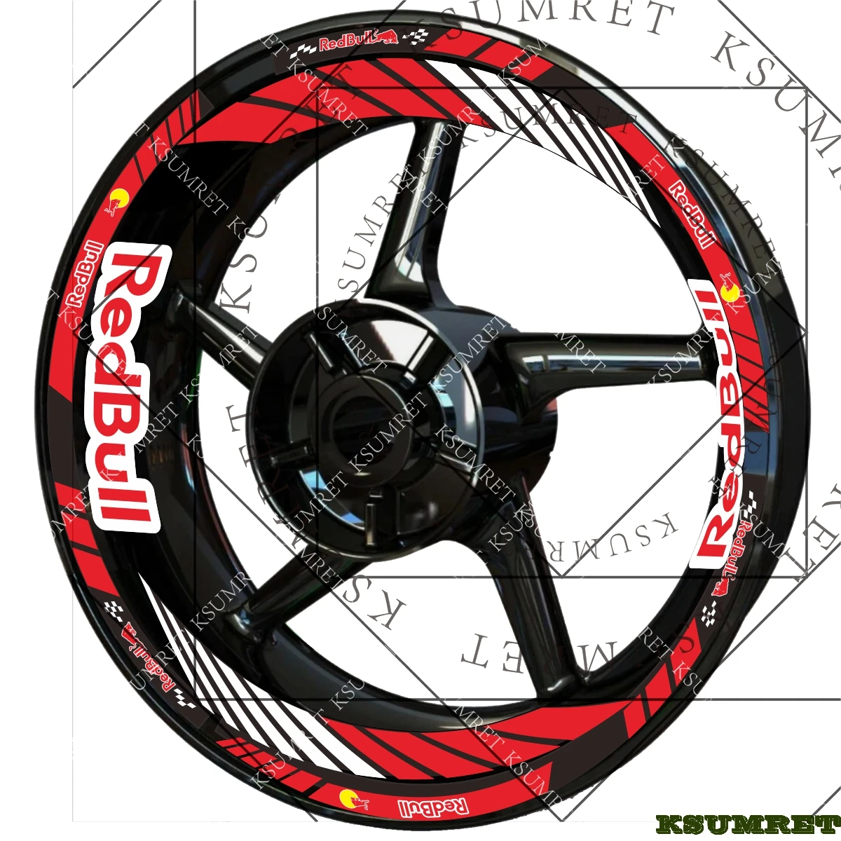 

17-18 Inch Universal For Red Bull Wheel Motorcycle Sticker Rim Set