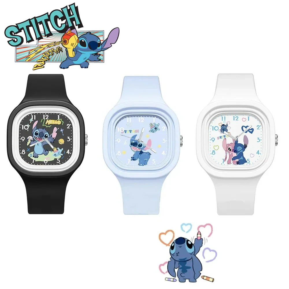 

Stitch Disney Watch Kawaii Anime Lilo & Stitch Children Watchs Sports Silicone Watch Cartoon Mickey Minnie Watch Kids Toy Gifts