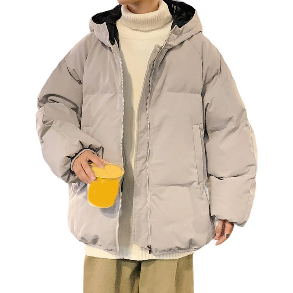 

Loose Fit Men's Hooded Padded Jacket Short Windproof Coat for Outdoor and Casual Travel Use in Spring and Autumn