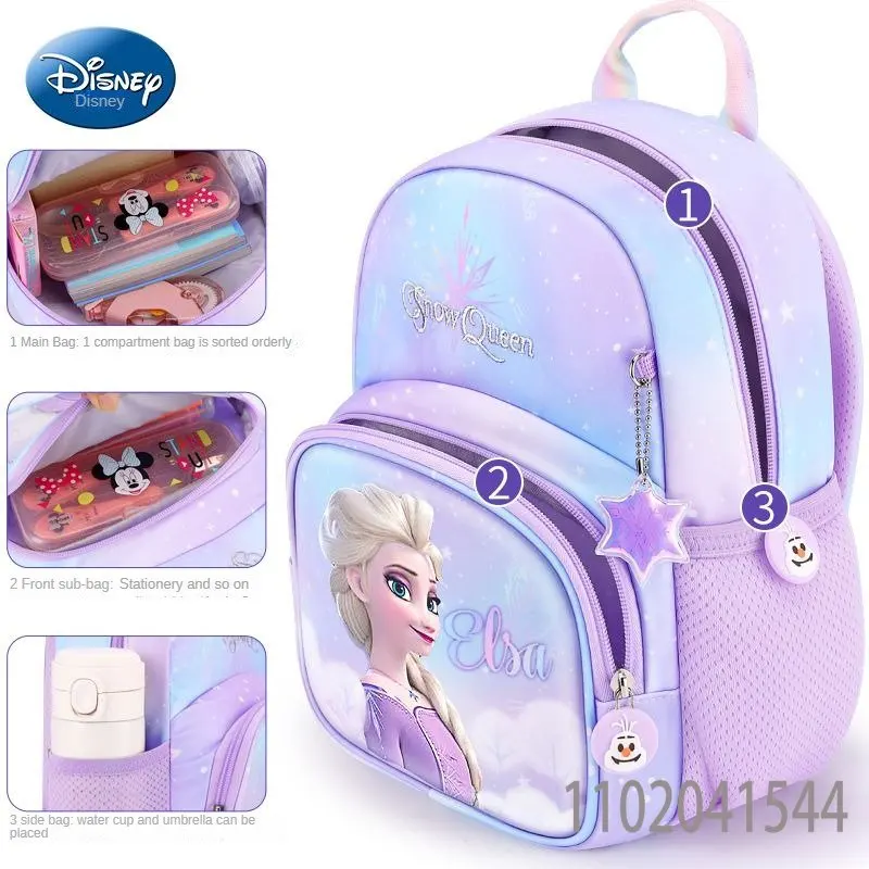 MINISO Disney Frozen School Bags for Girl Toddler Cute High Quality Antibacterial Mini Backpack Elsa Princess Book Bag