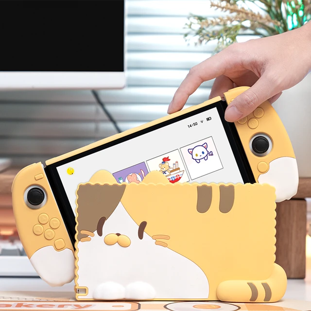 Nintendo Switch/スイッチ付きシリコンケース,衝撃吸収保護カバー付きの素敵な猫用ケース - AliExpress