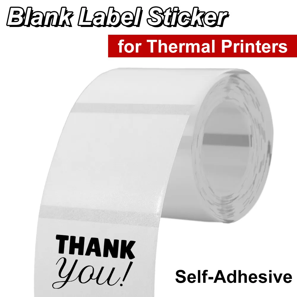 230Pcs Transparent Blank Label Sticker DIY Square/Round Self-Adhesive Label Waterproof Anti-Oil Thermal Printing Paper Classroom