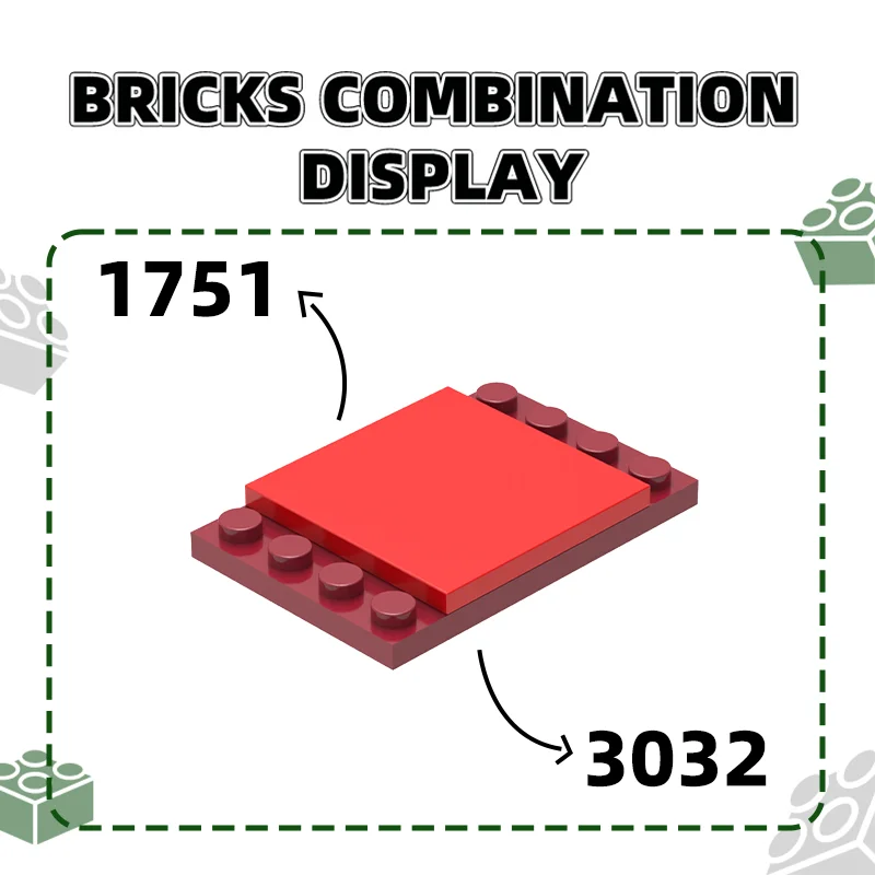 Wange 55Pcs/lot 1751 4x4 Tile Size Building Blocks Moc Color Accessories Compatible with Brick DIY Spare Parts Toy Gift