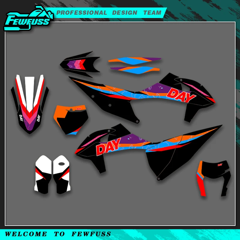 

Fewfuss For KTM 125 250 300 350 450 500 SX SXF 19-22 EXC EXCF XCW XCF 2020-2023 Graphics Decals Stickers Kits Number Name Custom