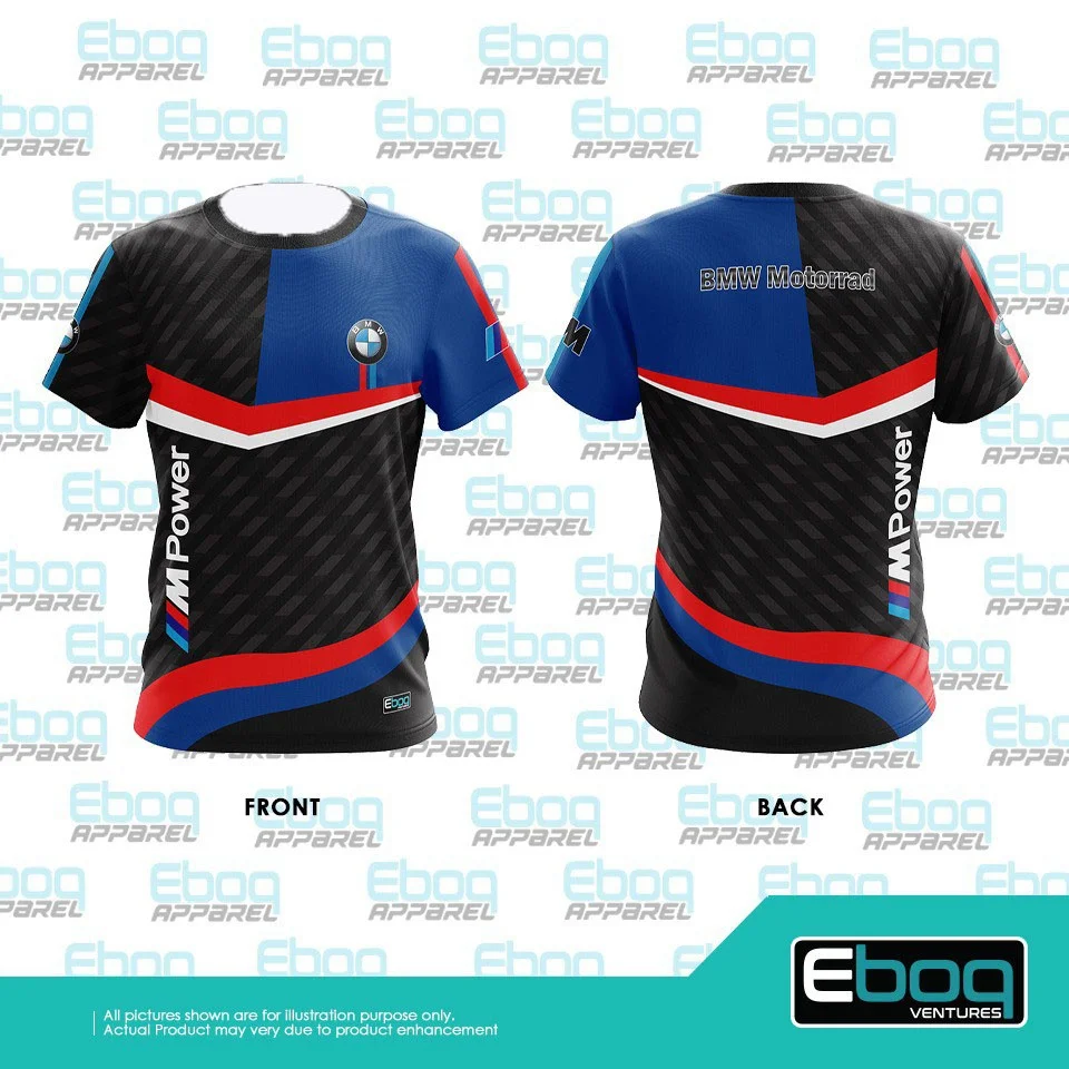 

New Summer Men's BMW Motorcycle Racing Suit, Fashionable 3D Printed Outdoor Sports Bicycle Quick-drying Breathable T-shirt