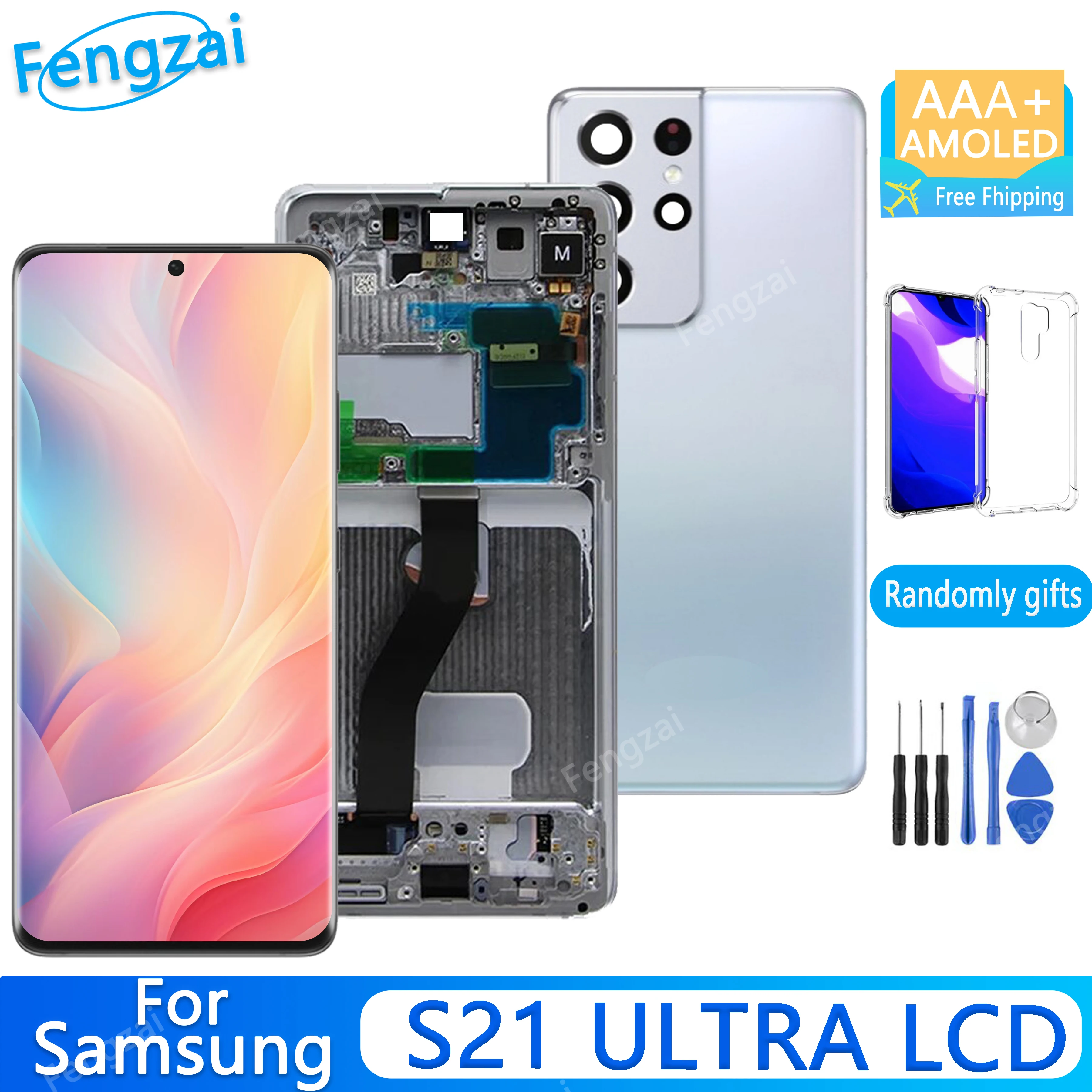 100% Tested AMOLED S21ultra Lcd For Samsung Galaxy S21 Ultra 5g Display G998F G998b G998u Lcd Display Touch Screen Repair Parts