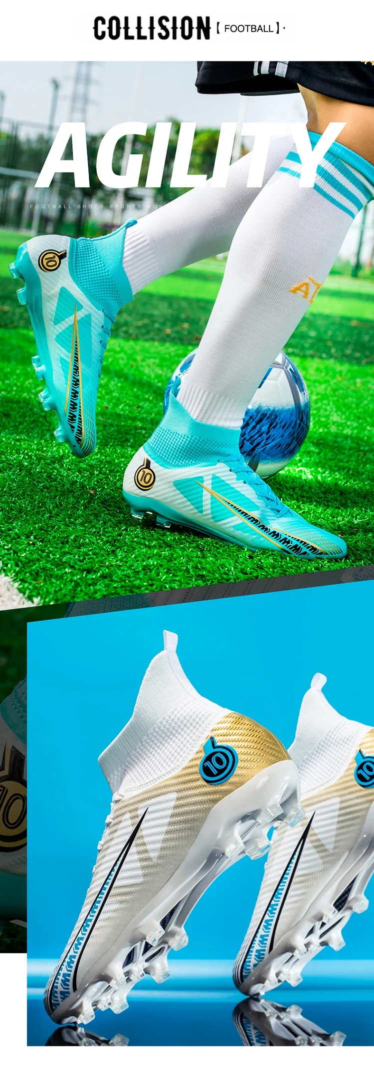 Herren Fußballschuhe Professionelle Original Widerstandsfähige Männer-Trainingsschuhe Atmungsaktive Hochwertige Fußballstiefel Rutschfeste Fußballschuhe – Detail 5