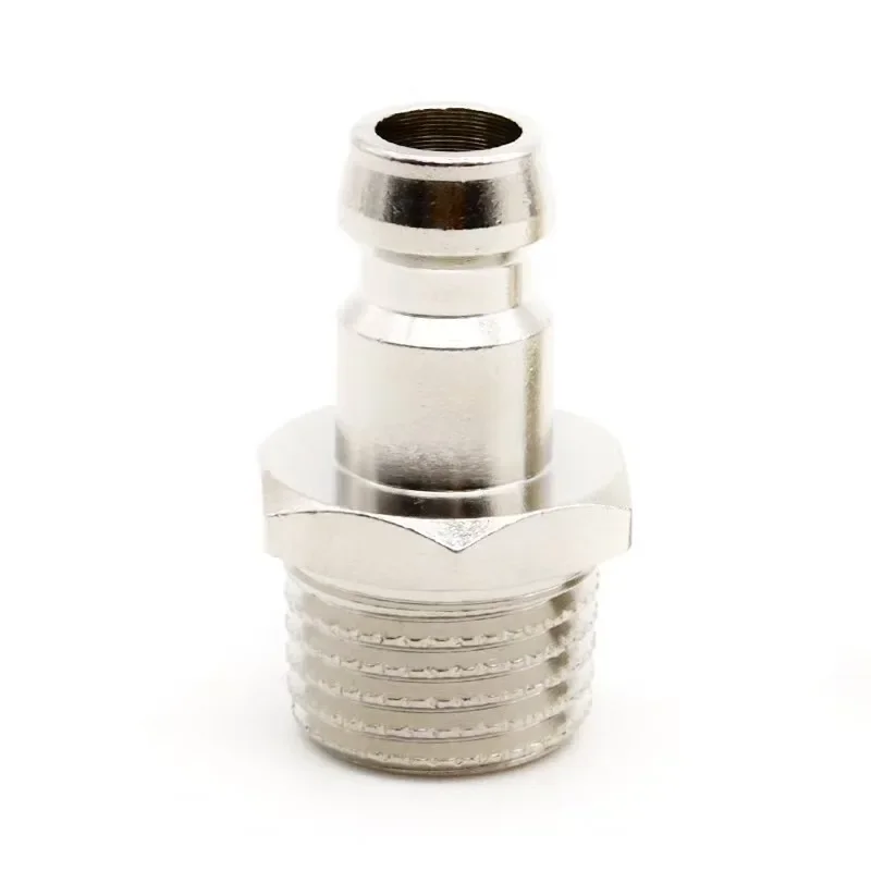 Custom HASCO Mold Brass Electroplated Thickened Standard Water Nozzle, Male Thread Water Transport Quick Connector, Closed Type