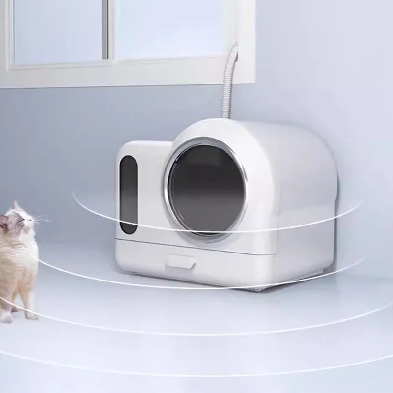 Enclosed Cat Bedpans Automatic Training Smart Self-Cleaning Cat Toilet Sandbox Closed Arenero Para El Gato Kitten Accessories