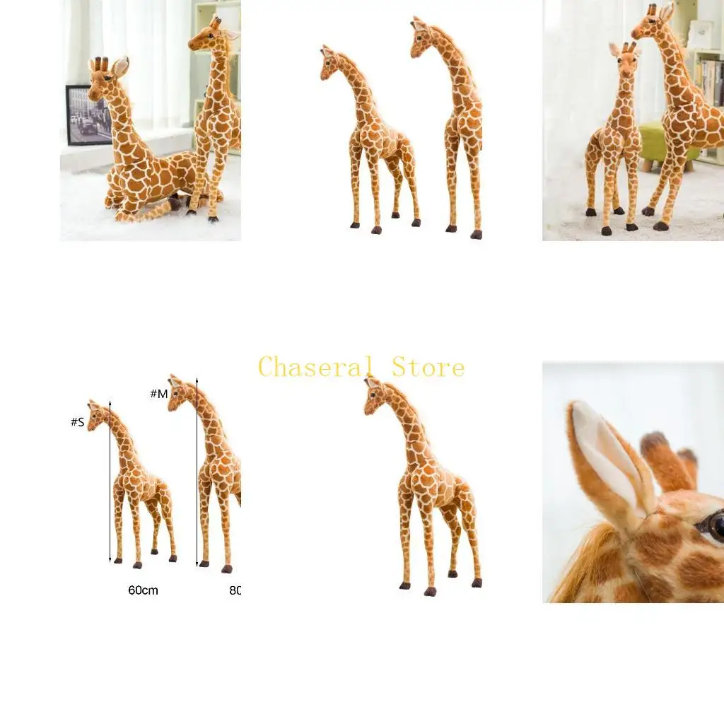 

E7ce 23/31-дюймовый плюшевый фигура игрушка 3-D Giraffe Sleep для кукол талисмана гостиная новогоднее украшение девочка-день на