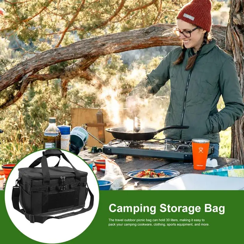 Imagem -04 - Camping Storage Bolsa Utensílio de Cozinha Bolsa Camping Equipment Trunk Organizer Gym Duffle Bolsa 30l