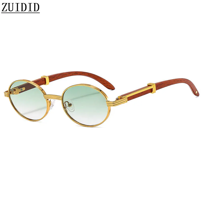 2024 Oval Sunglasses Women Trendy Wooden Luxury Fashion Glasses Vintage Fashion Glasses Lentes De Sol Mujer Lunette Soleil Femme