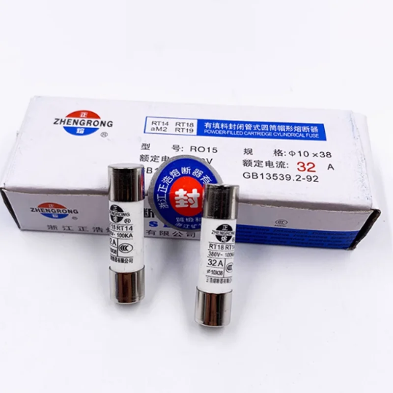 

20 PCS R015 RT14 RT18 RT14-20 RT18-32 cylindrical cap fuse RO15 380V 0.5A - 40A fuse core 10X38mm 10*38mm fuse