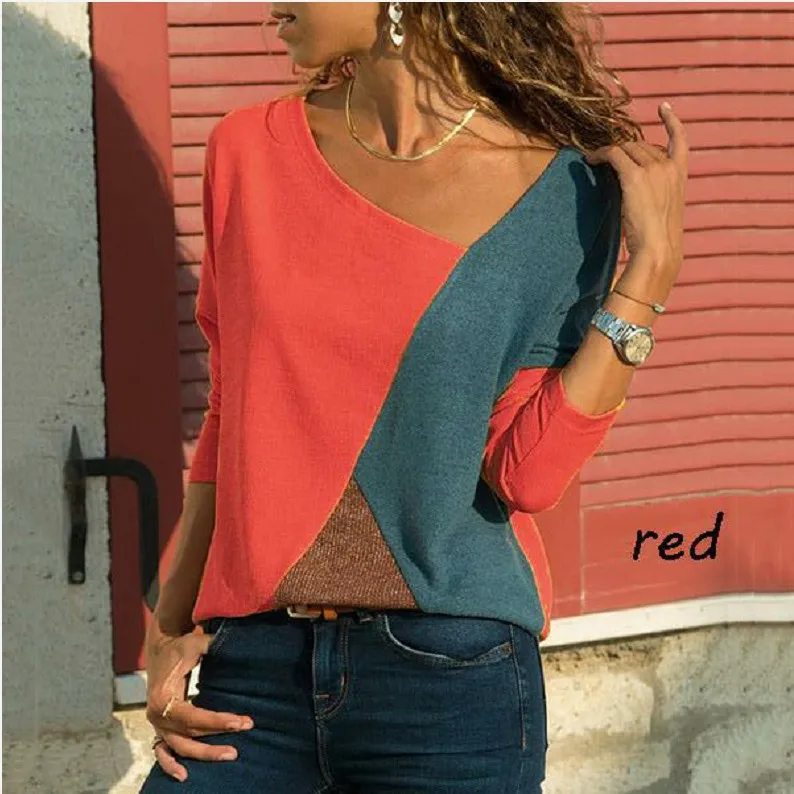 

2025 New Splicing Long-sleeved Casual T-shirt Women's Top