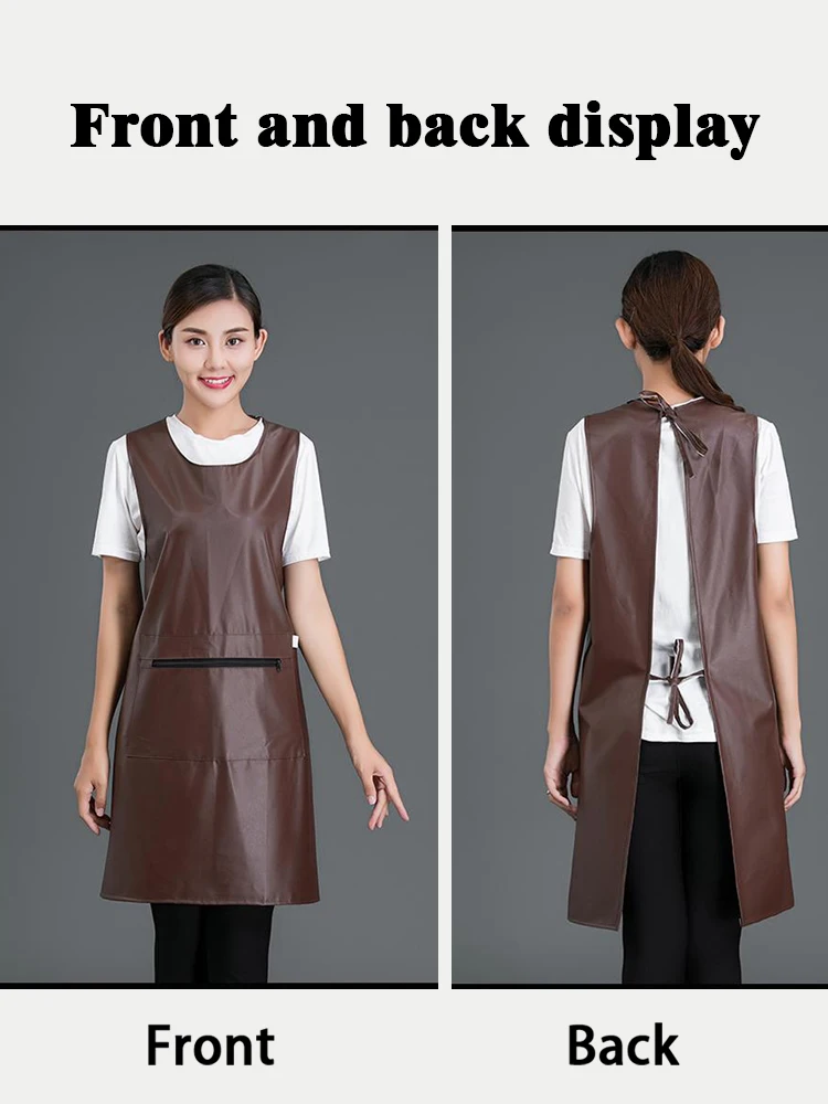 Delantal largo resistente al agua, delantal de cocina comercial de gran tamaño, fácil de limpiar para en demanda, lavavajillas, mercado de mariscos