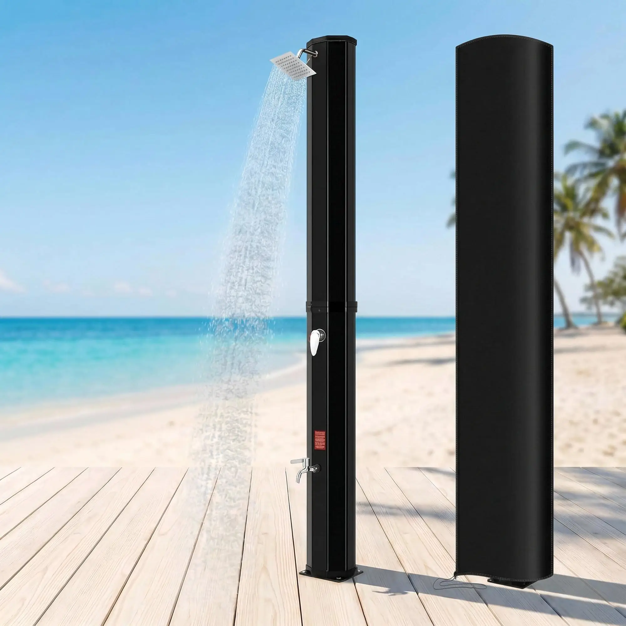 16 Gallon Solar Heated Shower with 360° Rotating Shower Head