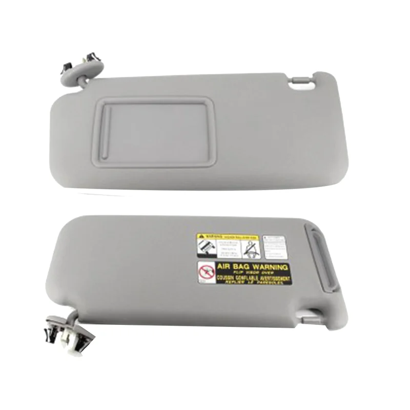 1Pair Gray Sunvisor Cover 74320-42501-A1 74320-42501-B2 for Toyota RAV4 2005-2013 Car Sunshade Makeup Mirror 7432042501