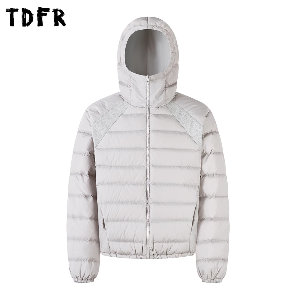 

Сплошной цвет, пуховик с капюшоном, мужская зимняя теплая повседневная свободная стеганая куртка с длинными рукавами, мужская верхняя одежда