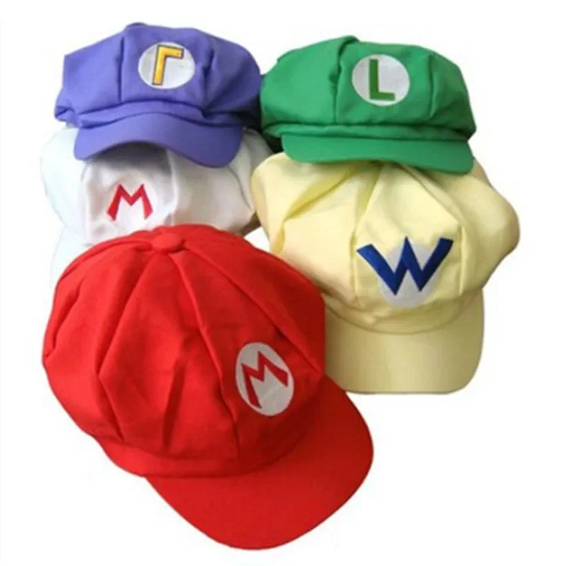 Super Mario Bros Anime Hats Cosplay Caps Cartoon Luigi Yoshi Wario Odyssey Cap Kids Aldult Baseball Hat Action Figures Toys Gift