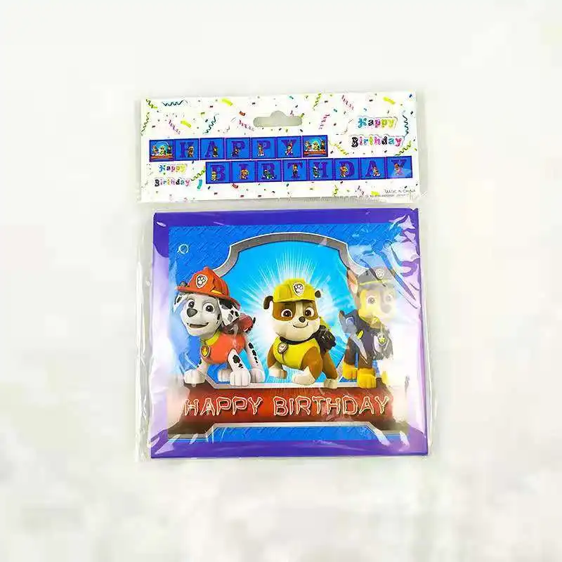 Neue Paw Patrol Geburtstagsparty-Dekorationen: Pappteller, Becher, Servietten, Tischdecke, Tischgeschirr, Paw Patrol Happy Birthday Party-Zubehör – Detail 27