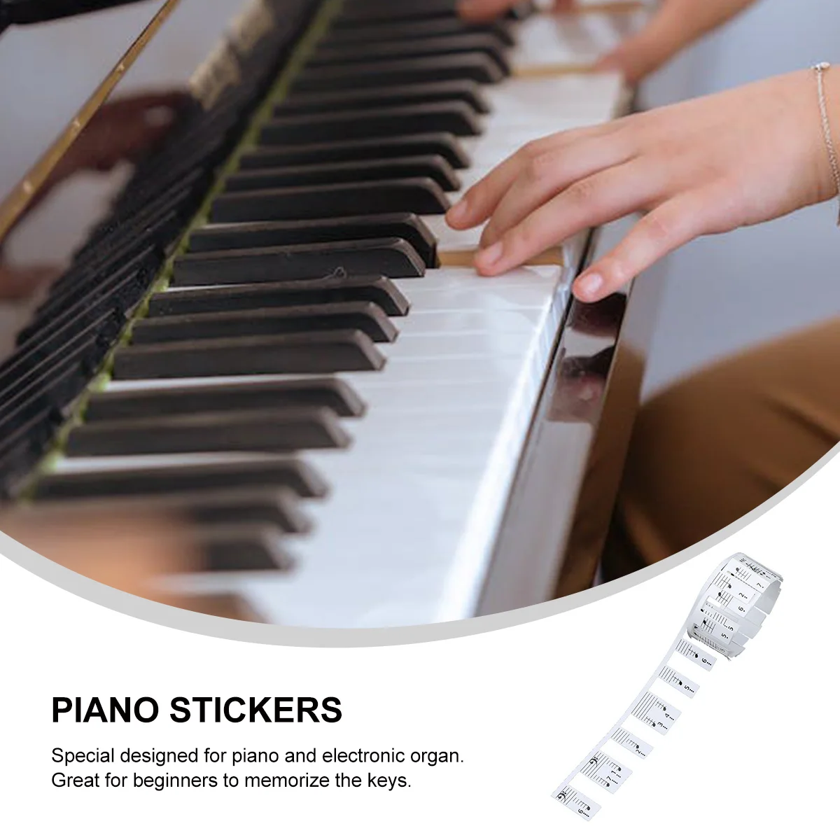 

Piano Keyboard Stickers PVC Non Stick Beginner Memorize Keys Compatible Piano gans Music Notes Labels Accessories