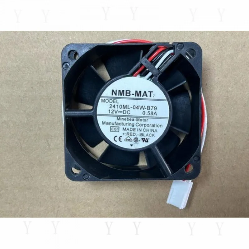 Y+  for NMB 2410ML-04W-B79 Fan 60*60*25mm 3pin 6CM 12V 0.58A