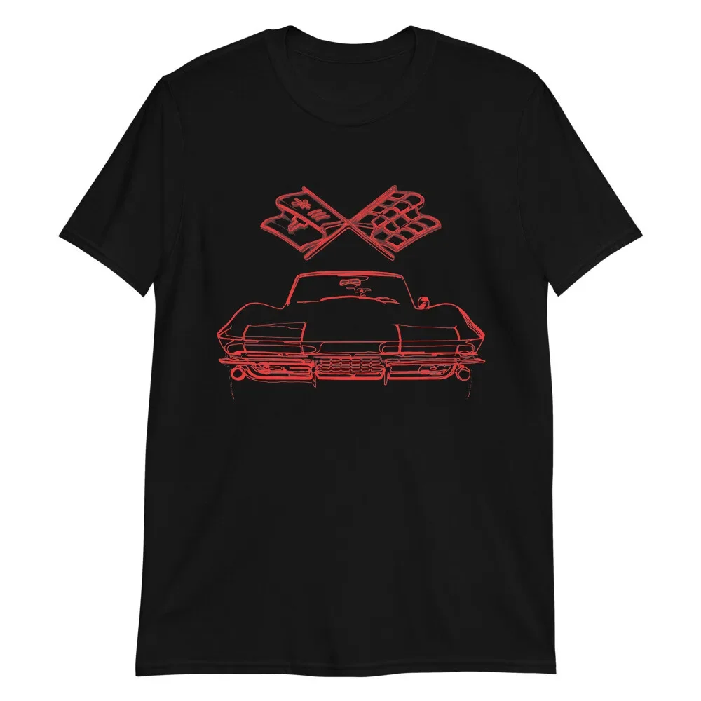 1966 vette C2 Antique Collector Car Red Lines Short-Sleeve Unisex T-Shirt