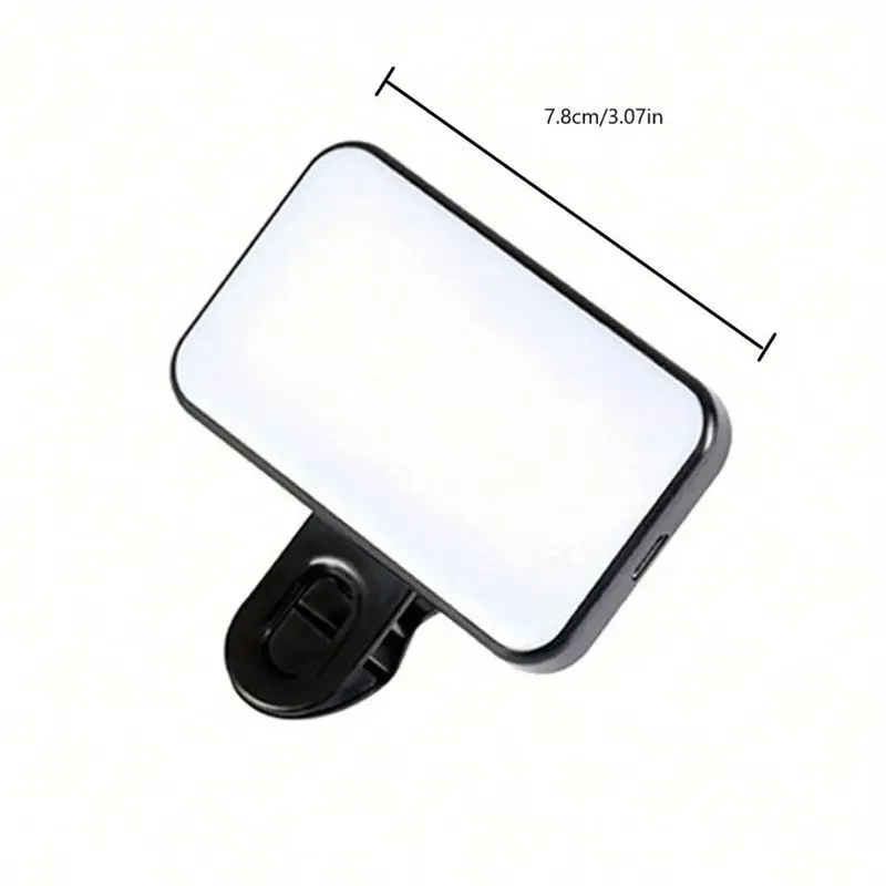 Portátil Mini Selfie Fill Light, Recarregável, 3 Modos, Brilho Ajustável, Clip On para o Telefone Móvel, Computer Fill Light, Make Up