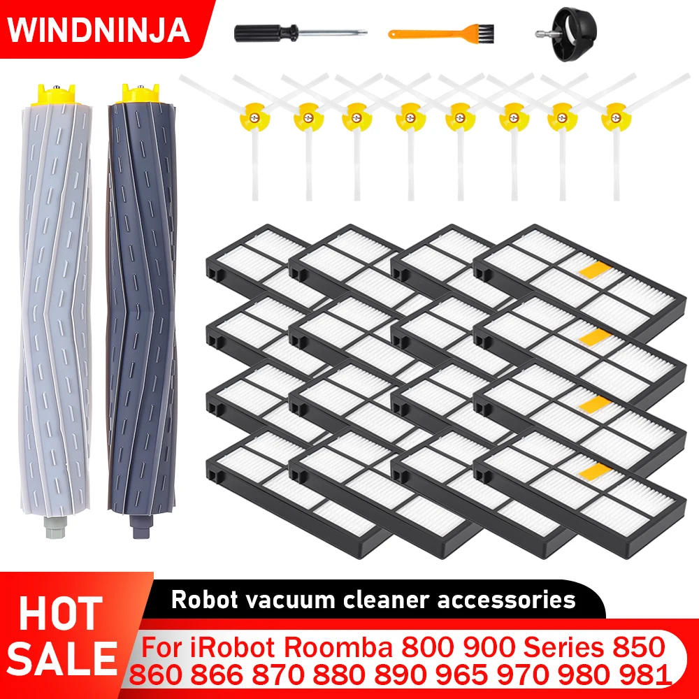 Para iRobot Roomba 960 980 990 805 866 870 880 890 896: Filtro, Cepillo Principal, Cepillo Lateral, Rodillo para Robot Aspirador Serie 800 900 - Pieza de Repuesto