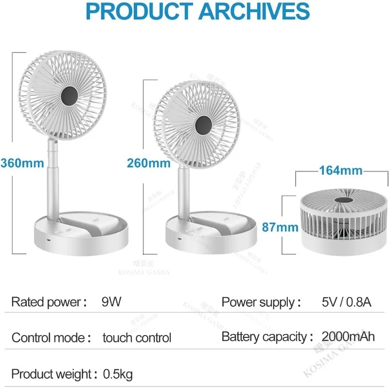 New Adjustable Folding USB Fan Mini Electric Cooling Fan Low Noise High Standby For Home Desk Handheld Energy Saving Low Power