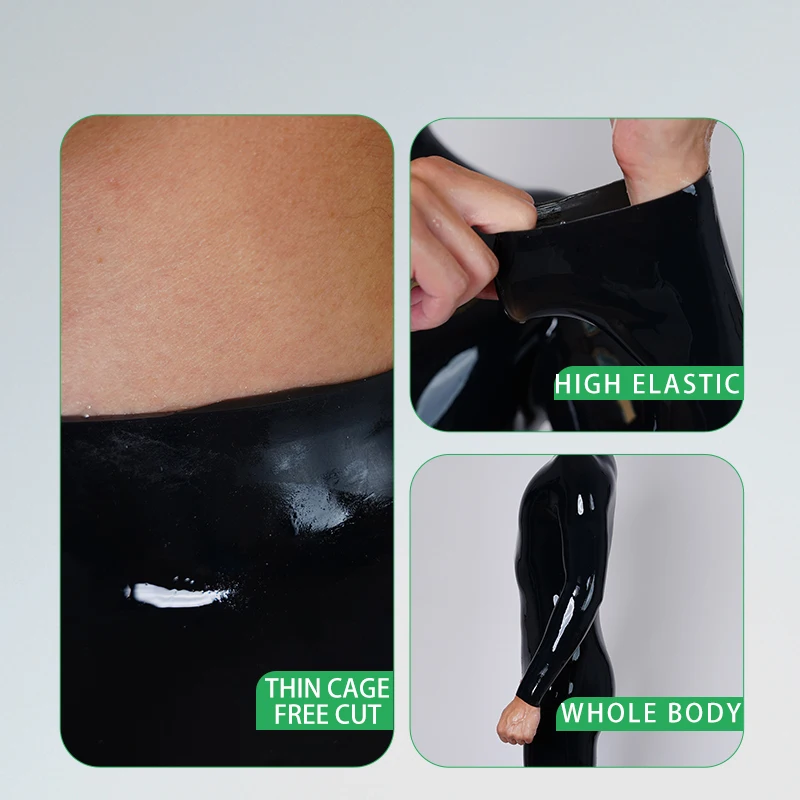 Furrjoi كامل الجسم الرقبة دخول سيليكون ارتداءها ل تأثيري ازياء سوداء اليدوية Catsuit لامعة مثل اللاتكس بذلة المطاط