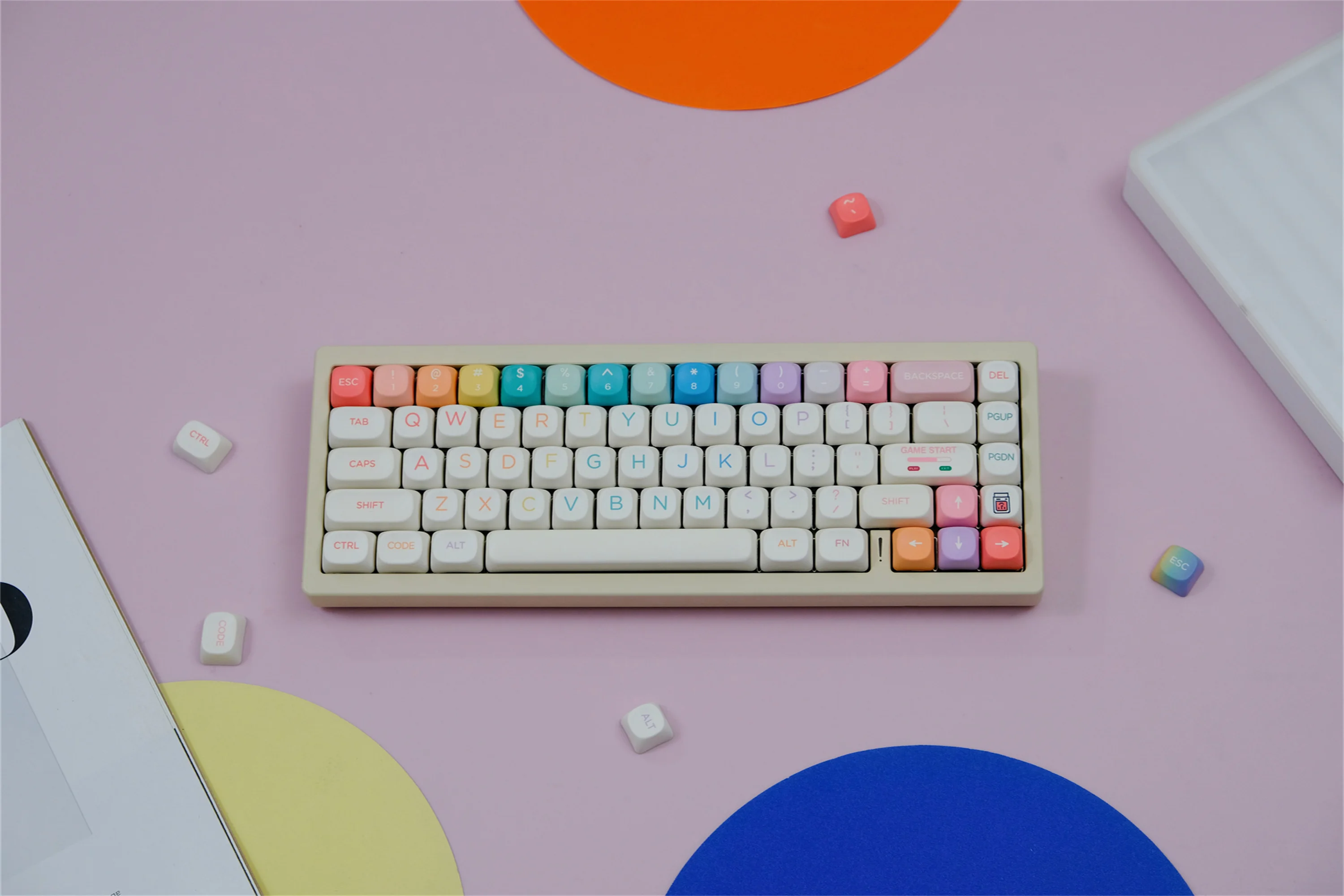 Macarons Keycaps 126 Keys PBT Keycap MOA XOA Profile DYE-SUB Personalized For CHERRY MX Switch Wooting Alice Mechanical Keyboard