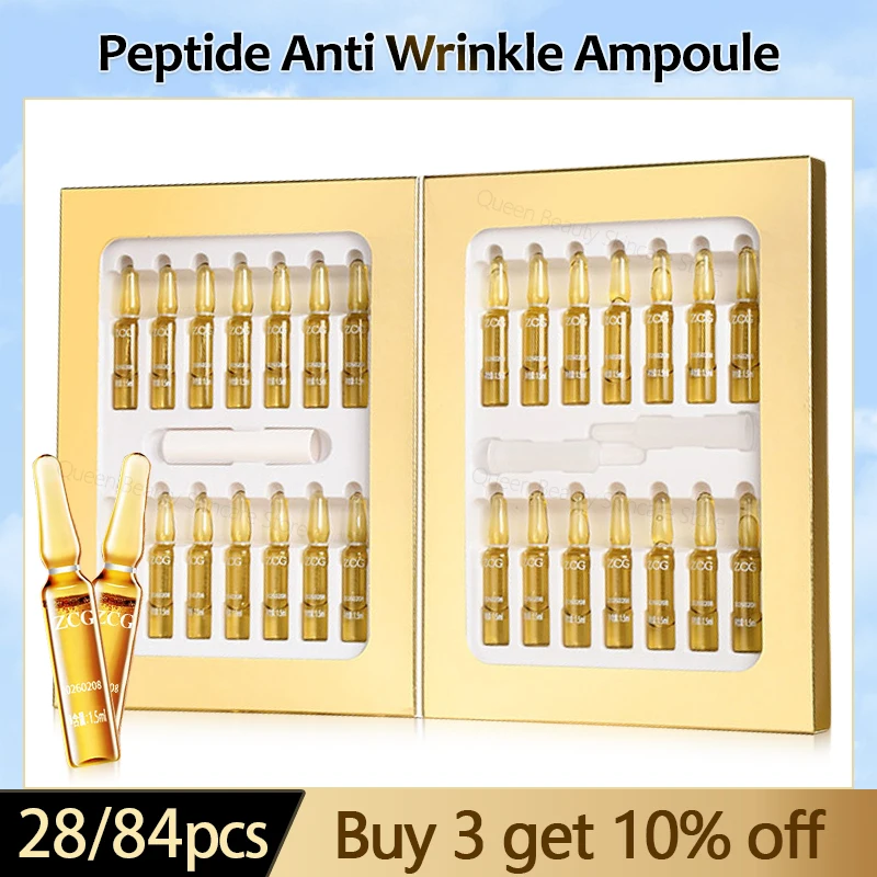 Polypeptide Anti-wrinkle Ampoules 100% Purity Pro Xylane Anti-Aging Face Serum Collagen Hyaluronic Acid Firming Essence 28/84pcs