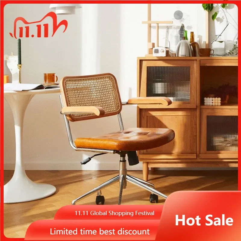 

Floor Backrest Office Chair Generic Normal Orange Room Study Office Chair Mobile Comfy Nordic Fauteuil De Bureau Furniture