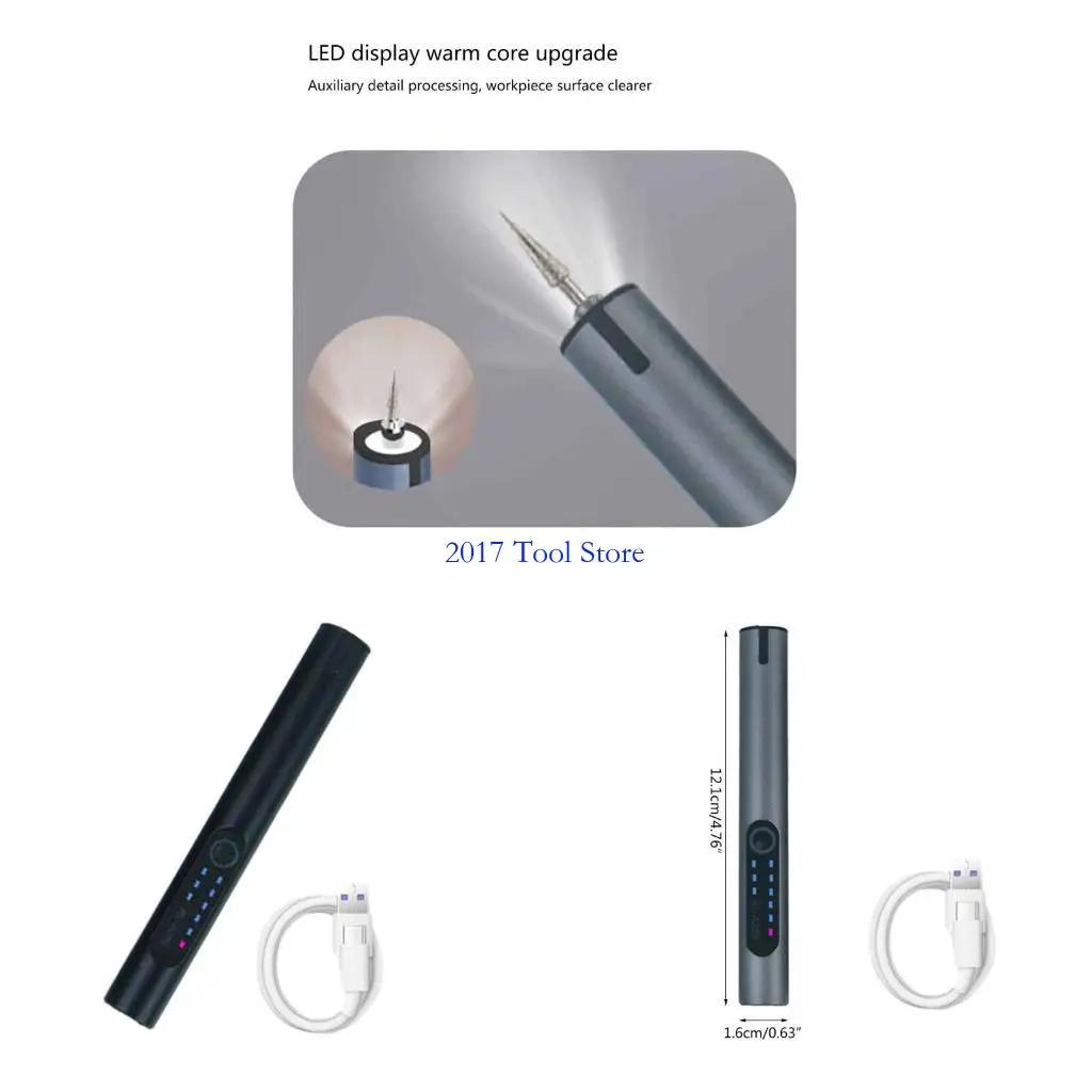 

K92A Грейвинг -машина интеллектуальная зарядка шлифовальная ручка Электрическая гравировка ручка 3.7 В мощный роторный USB C