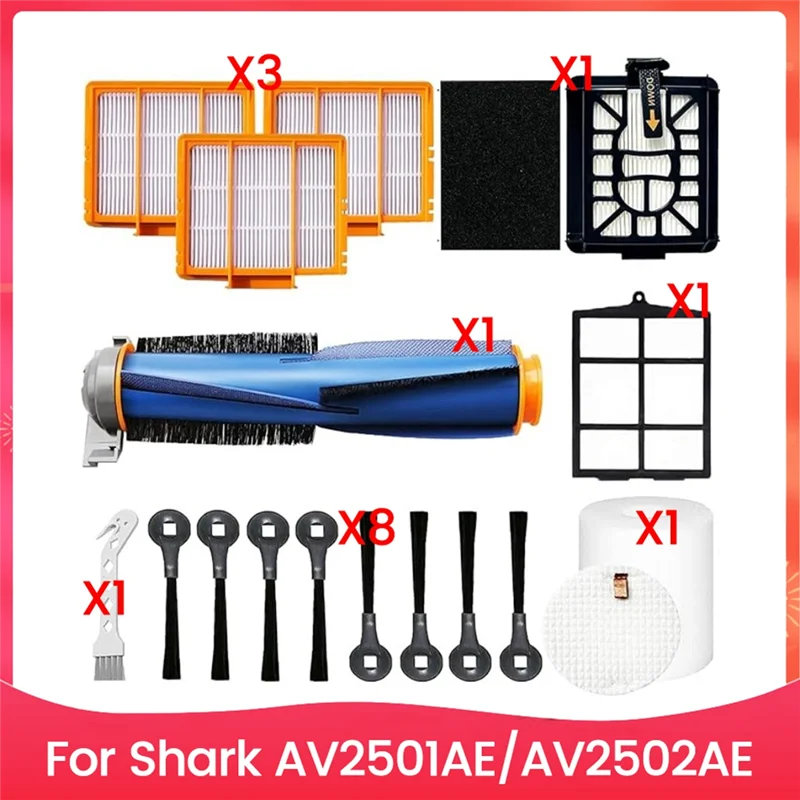 a02m-16pcs-ローラーサイドブラシとフィルター交換用-shark-av2501ae-av2502ae-掃除機アクセサリー交換部品